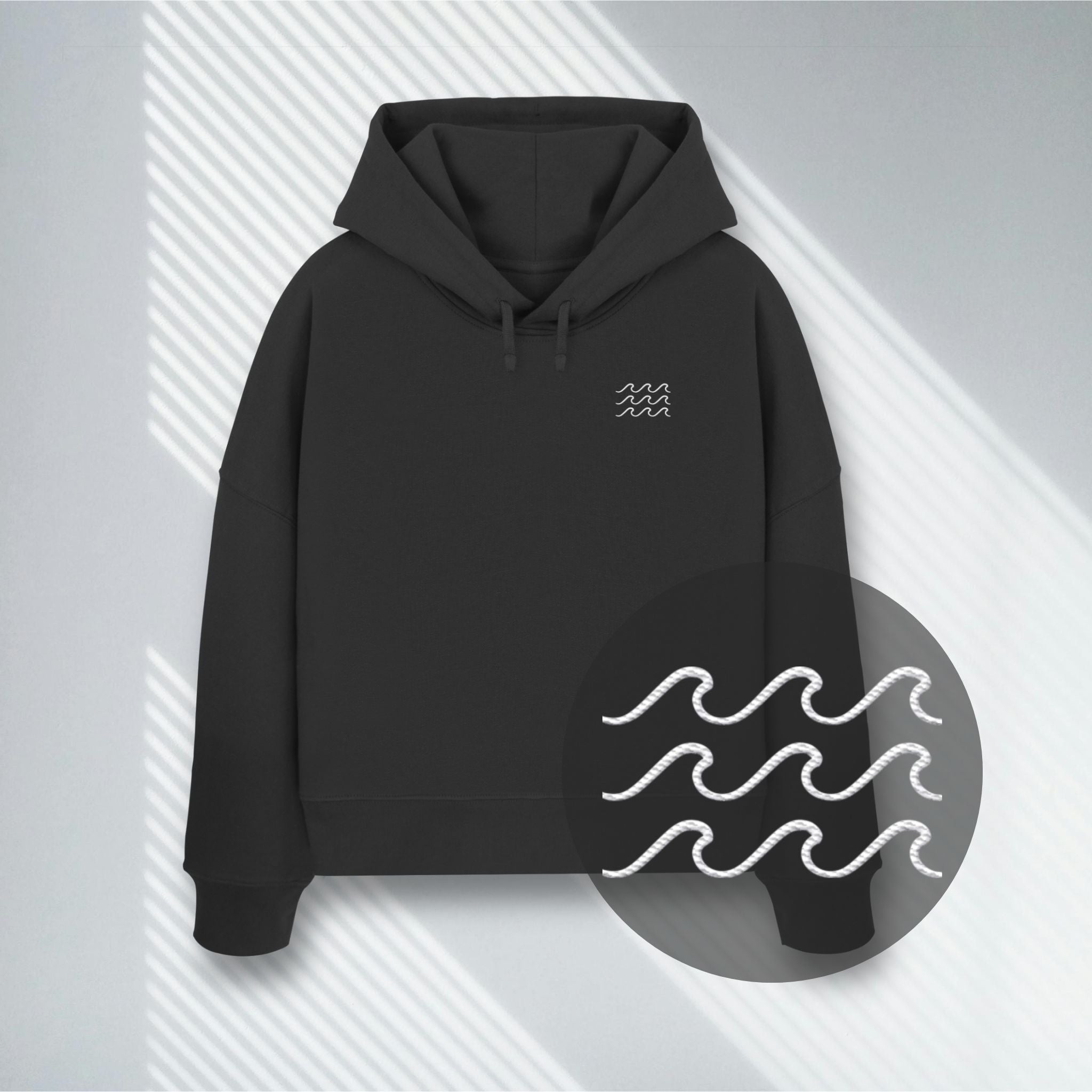 The Waves | Frauen-Hoodie | Stick – Vegan, Premium Bio-Hoodie (300g)