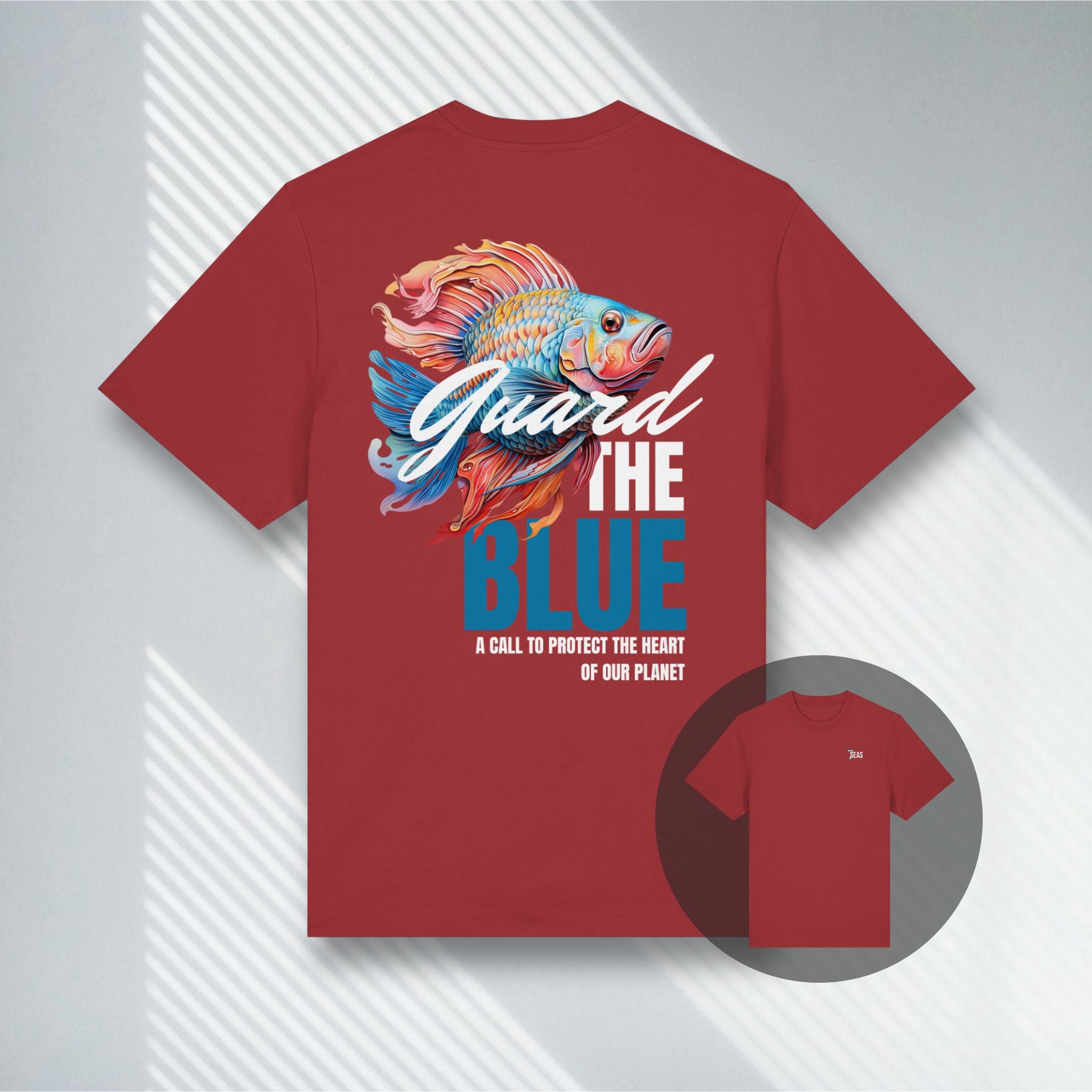 Rostrotes T-Shirt mit ästhetischem Fisch-Print, Stanley/Stella Sparker 2.0.