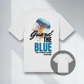 Weißes Heavyweight Shirt mit minimalistischer Quallen-Grafik, nachhaltige Taucher Mode, 7Seaspirations.